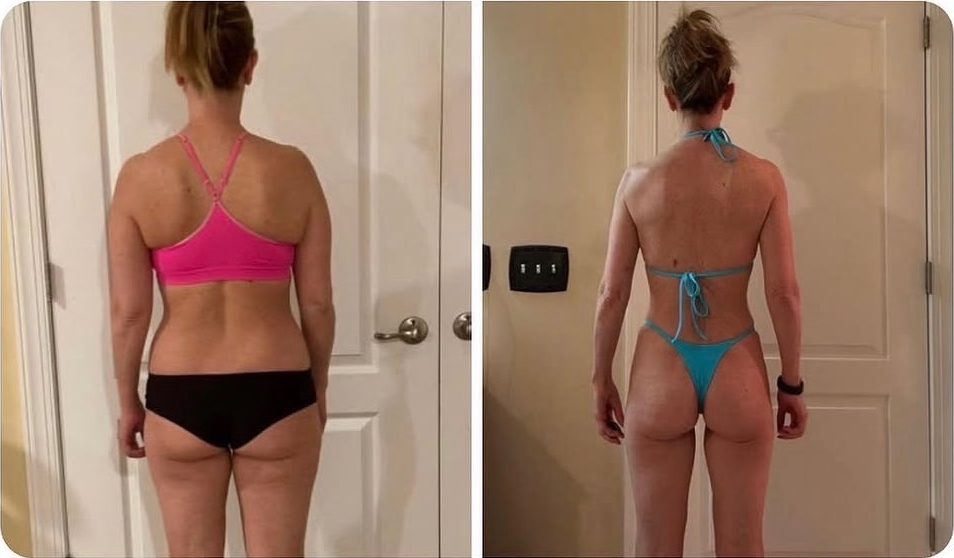 Dawn Kachmar before and after, back view